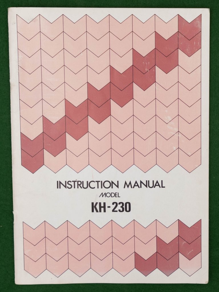 Book Cover: KH-230 Instruction Manual