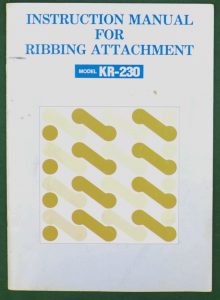 Book Cover: Instruction Manual for Ribbing Attachment