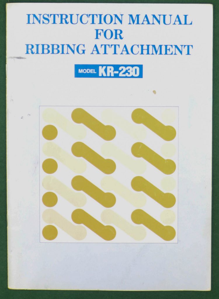 Book Cover: Instruction Manual for Ribbing Attachment