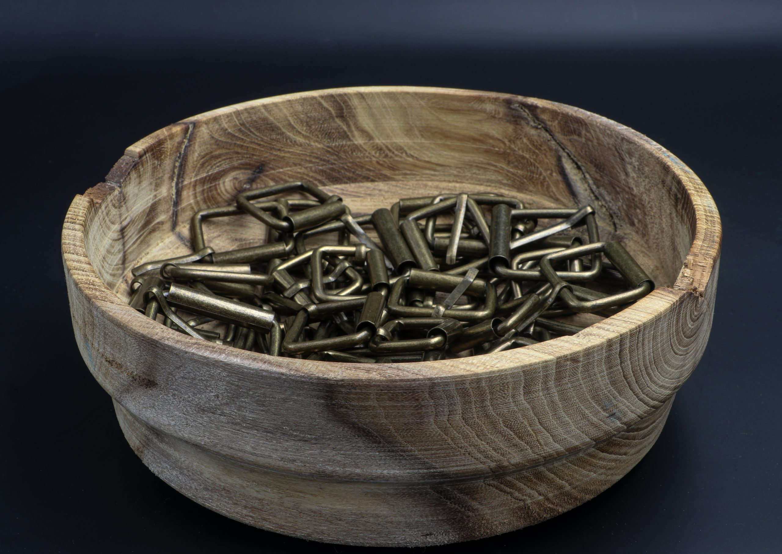 Rustic Turned Round Oak Bowl